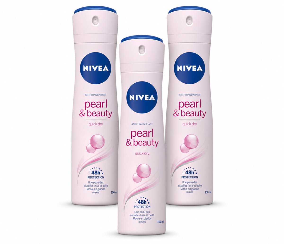 3 x NIVEA – Deodorant Spray – Pearl & Beauty – 150 ml - Bulkverpakking - 3 stuks