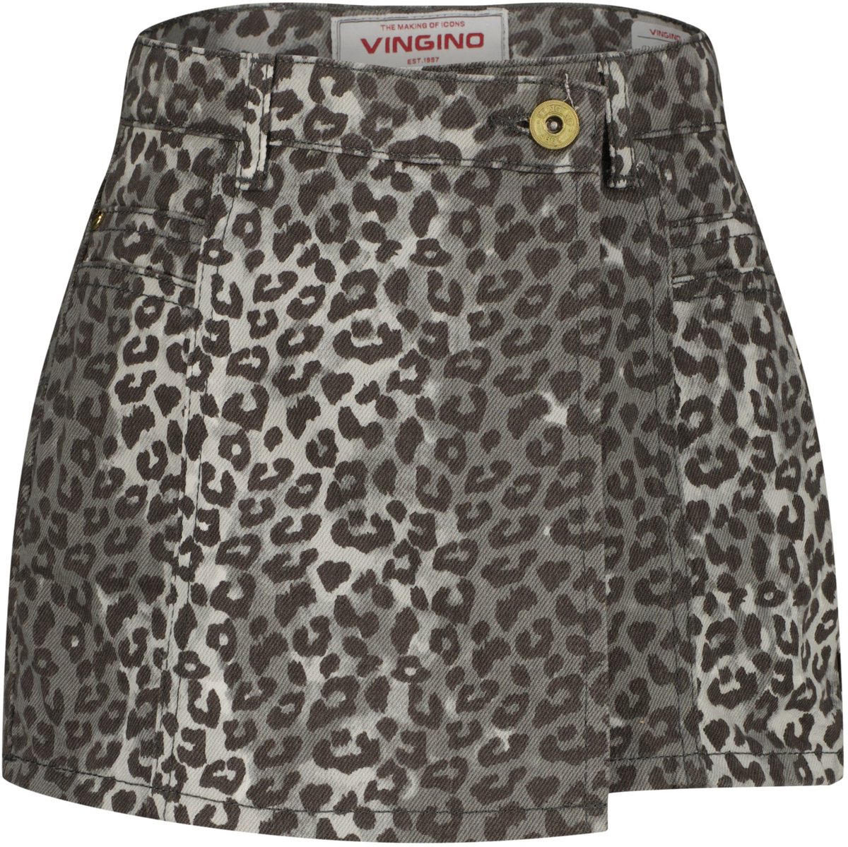 Vingino Daniela Leopard Meisjes Broek - Dark Grey Vintage