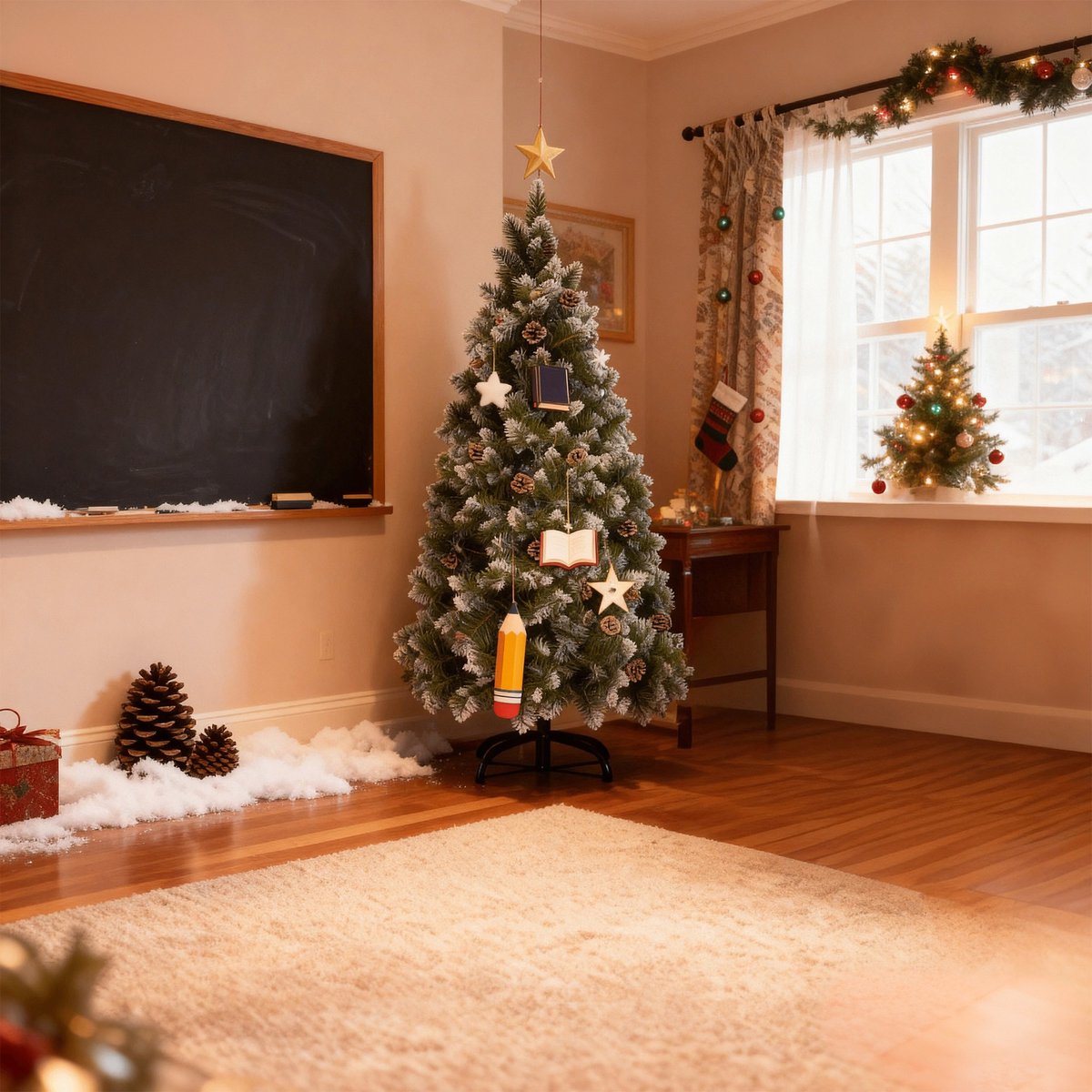 Kerstboom – 210cm Kunstkerstboom – Met Sneeuweffect & Dennenappels – Groene PVC Takken – foto 5