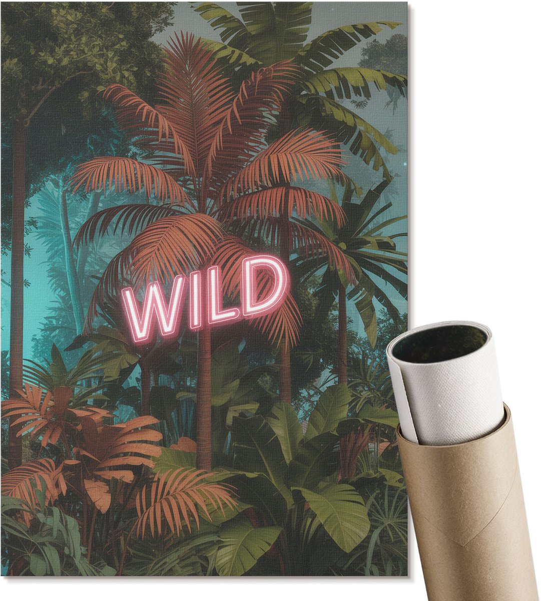 Coloray Polycanvas Wandposter - Exotische Inscriptie, Fotografie - A4 - Groen Wanddecoratie - Rechthoek - Canvasposter - Woonkamer, Slaapkamer, Kantoor - Modern