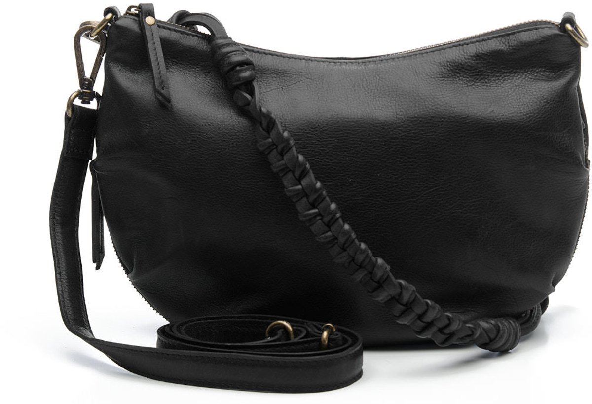 Chabo Bags Shoulderbag Byron Leren Schoudertas - Navy Blue