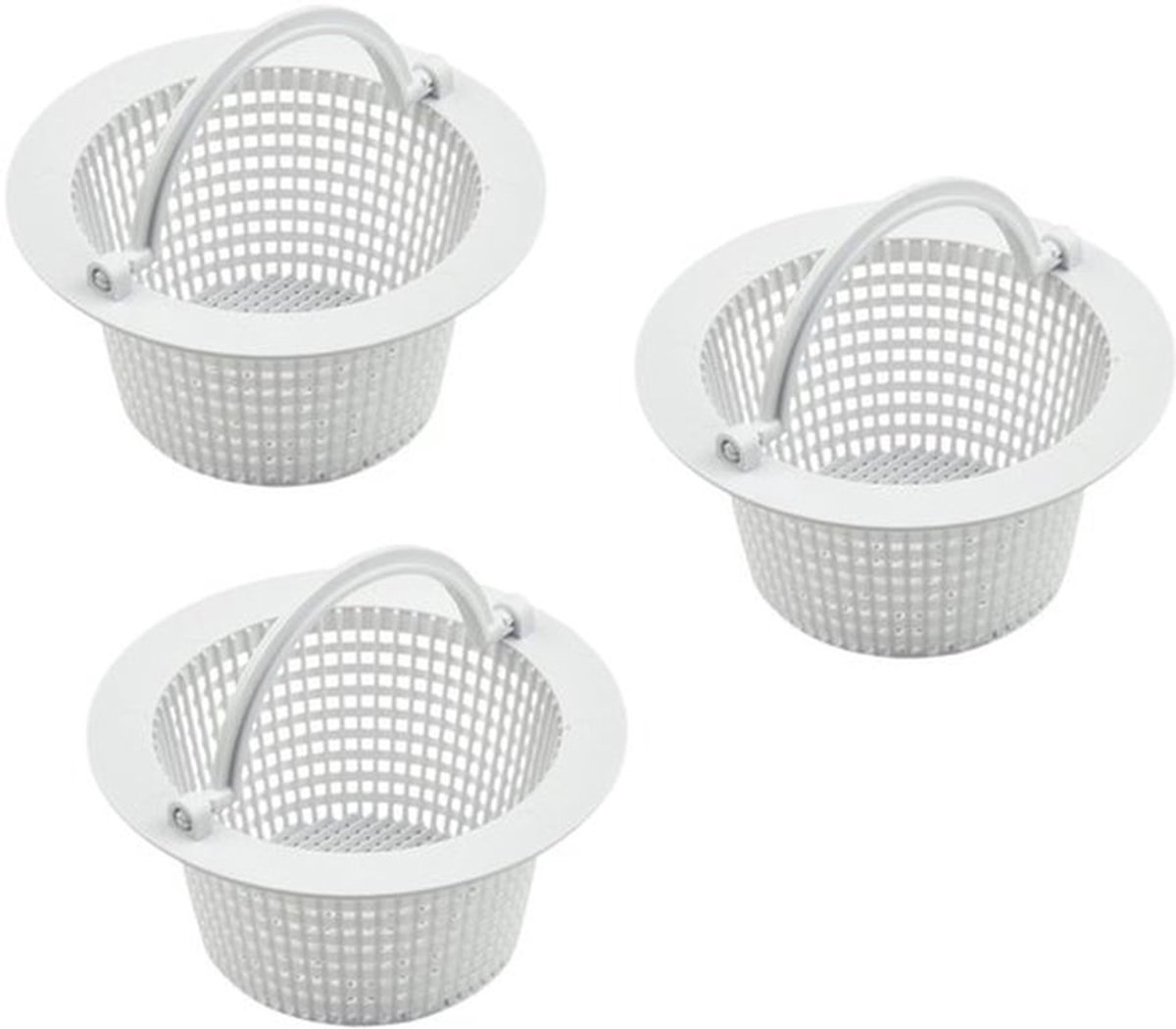 Bovengrondse zwembad doorwand gescheiden mand met handvat, zwembad vervangende mand - kleine doorwandmaat - set van 3