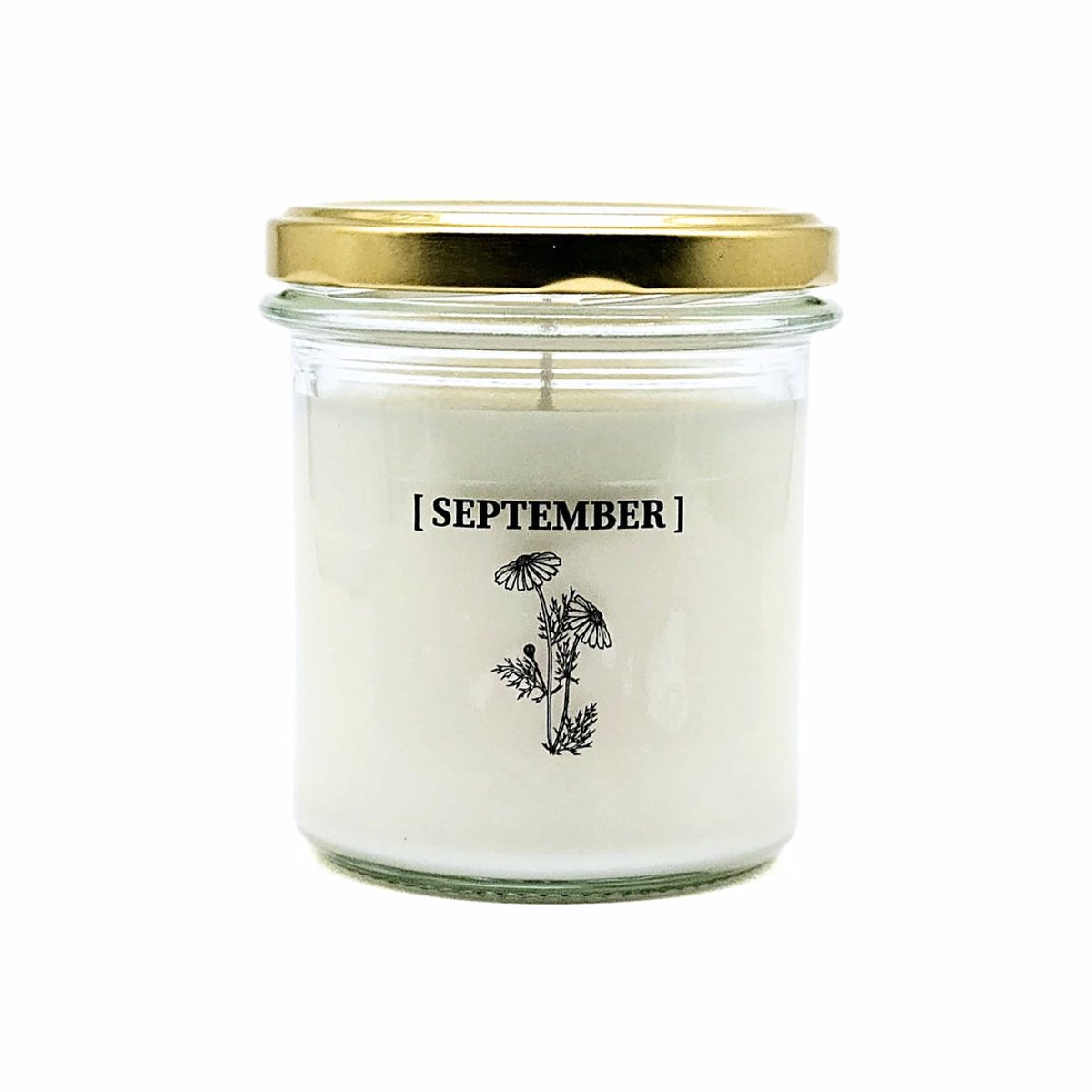 Candlelight-on - geurkaars met geboortebloem en geboortedatum - 3 september - o.b.v. sojawas en etherische oliën