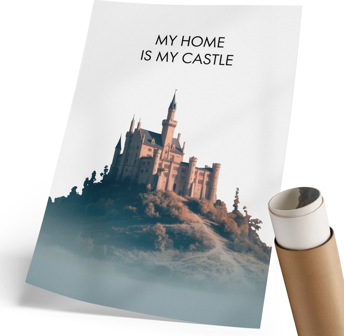 Wallfluent Polycanvas Wandposter - Industriële Architectuur, Grijs - 297 x 420 mm - Zwart-wit Poster - Rechthoek - Interieurdecoratie - Kantoor - Klassiek
