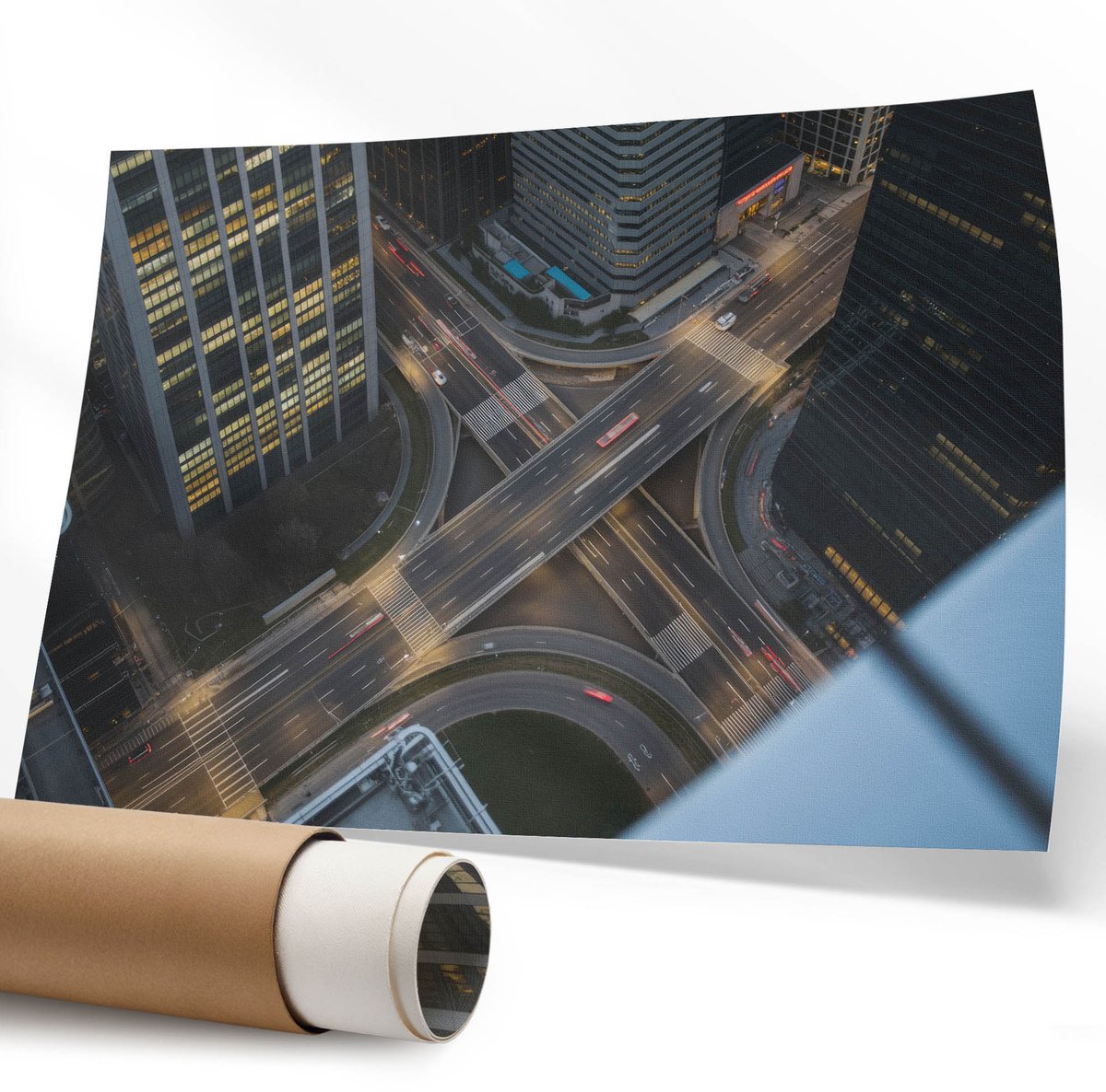 Coloray Polycanvas Wandposter – Stadslawaai, Grijs – 594 x 840 mm – Zwart Patroon – Rechthoek – Decoratieve Wandposter – Kantoor – Minimalist