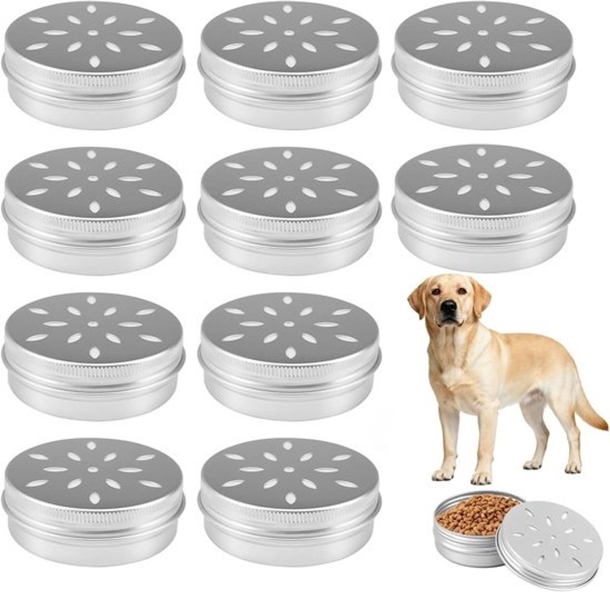 Hond Geur Training Kit - Honden Neuswerk - Hond Trainen - 10 Stuks Set - 6.8 cm - Zilver