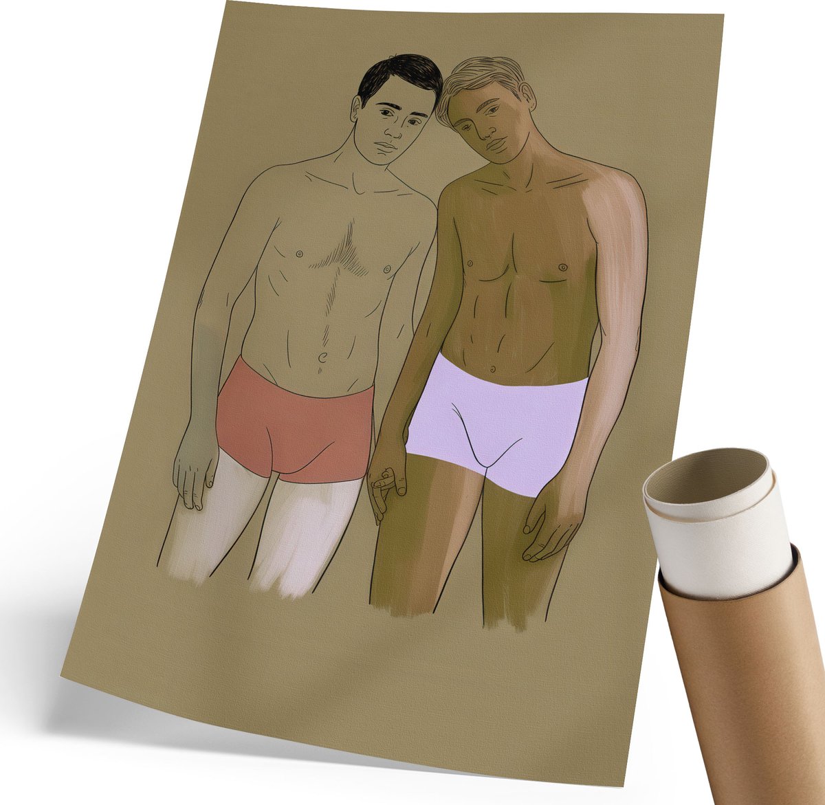 Coloray Polycanvas Wandposter - Futuristisch Portret, Fotografie - 420 x 594 mm - Beige Motief - Rechthoek - Canvasposter - Woonkamer, Slaapkamer, Kantoor - Modern