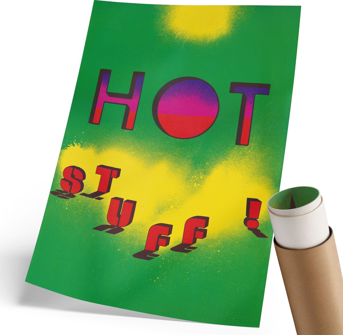 Coloray Polycanvas Wandposter - Heet Spul, Poster - 210 x 297 mm - Groen Decoratie - Rechthoek - Muurkunst - Woonkamer, Slaapkamer, Kantoor - Popcultuur