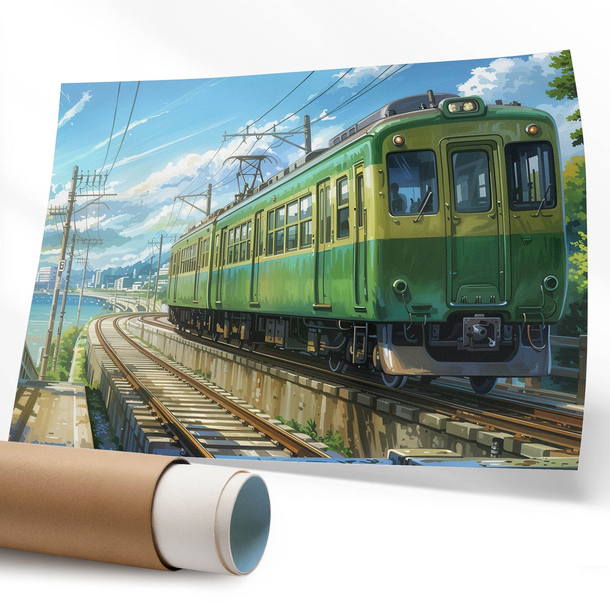 Coloray Canvas Poster Polycanvas - Een Statig Hert, Fotografie - 594 x 840 mm - Groen Poster - Rechthoek - Decoratieve poster - Kantoor - Klassiek