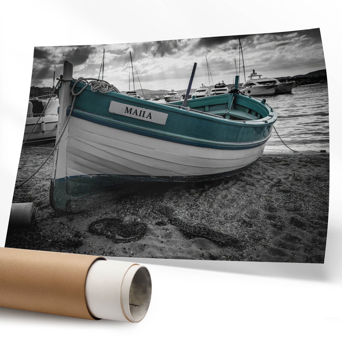 Coloray Polycanvas Wandposter - Abstract Gezicht, Lijntekening - 594 x 840 mm - Wit Motief - Rechthoek - Wandkunstwerk - Slaapkamer - Modern