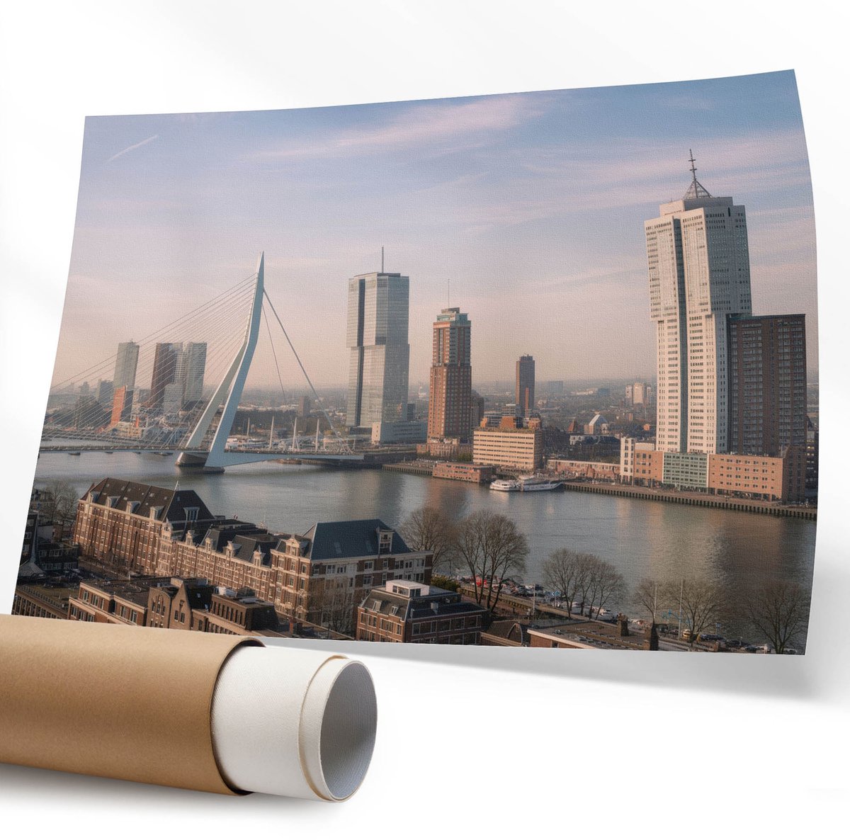 Coloray Canvas Poster Polycanvas - Politieauto, Fotografie - 594 x 840 mm - Blauw Poster - Rechthoek - Decoratieve poster - Kantoor - Modern