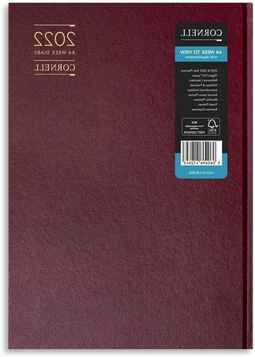 A4 Dagboek - Agenda Planner - Afspraken Plannen - Week op dag lay-out - 297 x 210mm - Bordeaux