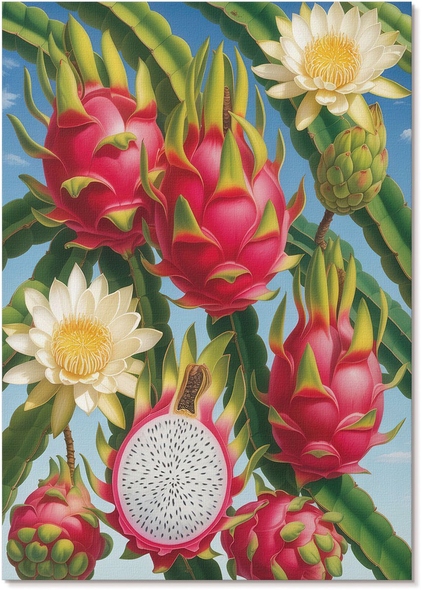 Tulup Polycanvas Wandposter - Het Exotische Van De Natuur, Schilderen - A4 - Groen Wanddecoratie - Rechthoek - Interieurdecoratie - Woonkamer, Slaapkamer, Kantoor - Decoratief