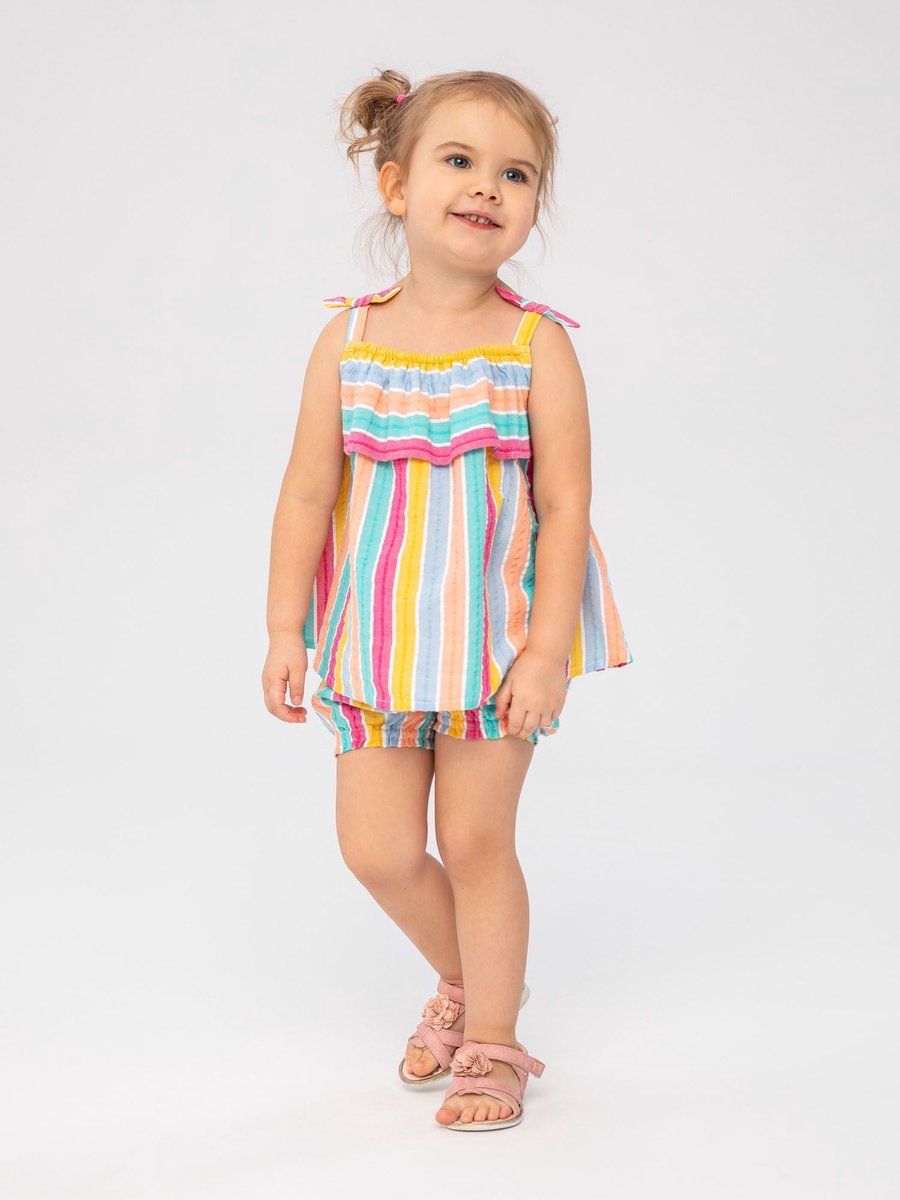 Minoti kleding set meisjes - regenboogstrepen