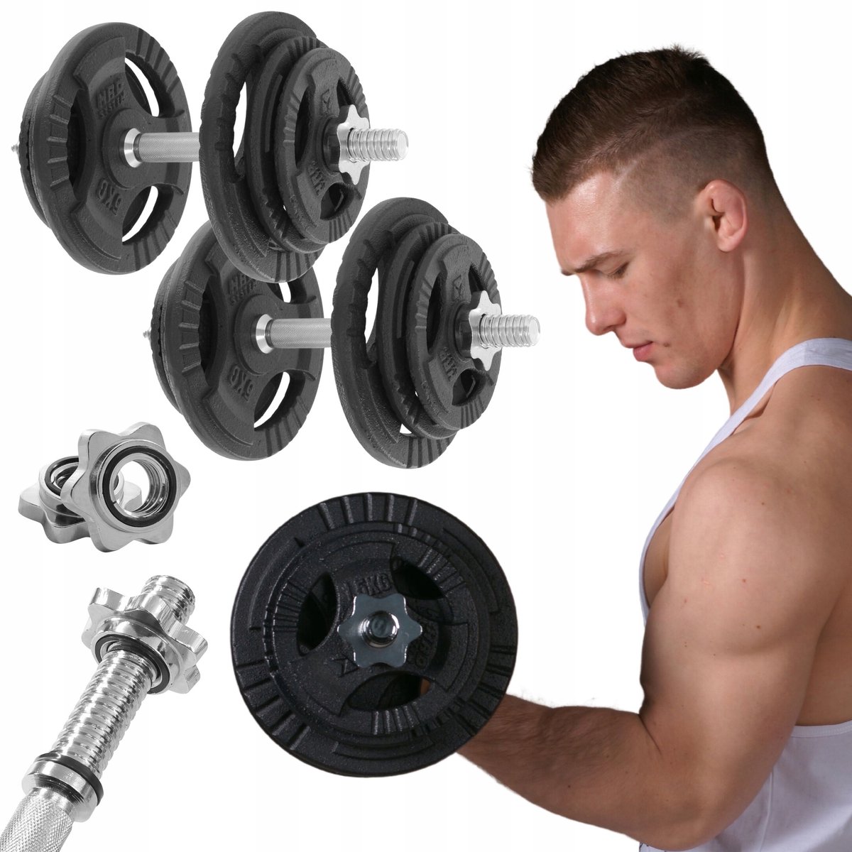 Verstelbare Halsters Set 2x 20 kg - Totaal 40 kg Gietijzer