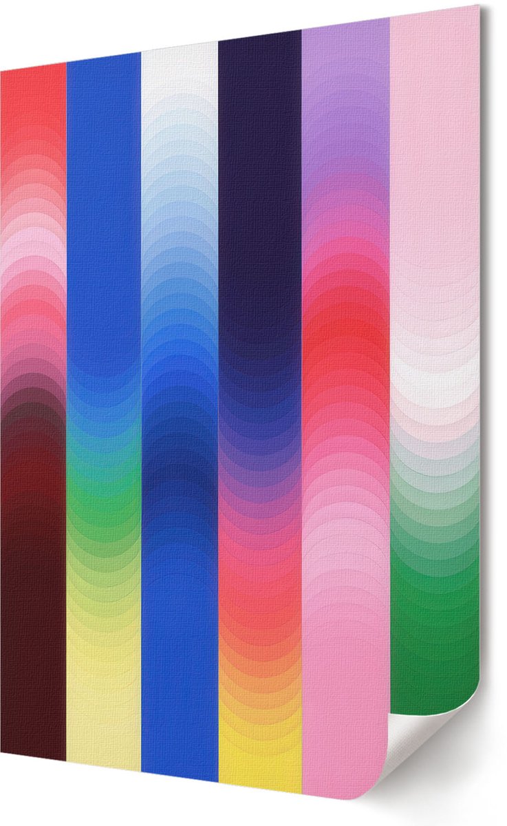 Coloray Polycanvas Wandposter - Regenboog Abstractie, Schilderen - 420 x 594 - Blauw Wandposter - Rechthoek - Wandkunstwerk - Woonkamer, Slaapkamer, Kantoor - Modern