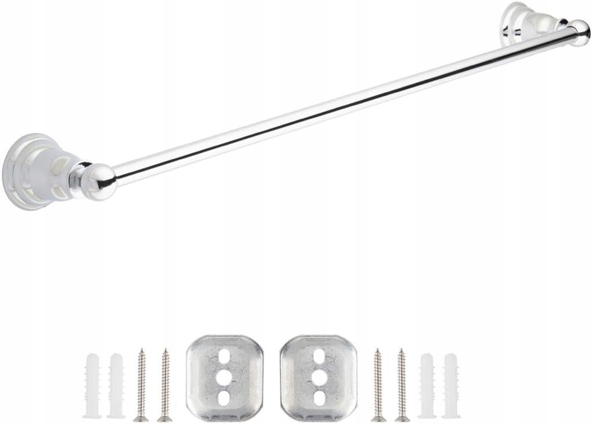 Merkloze Wandgemonteerde Handdoekstang 61cm Chroom Glanzend