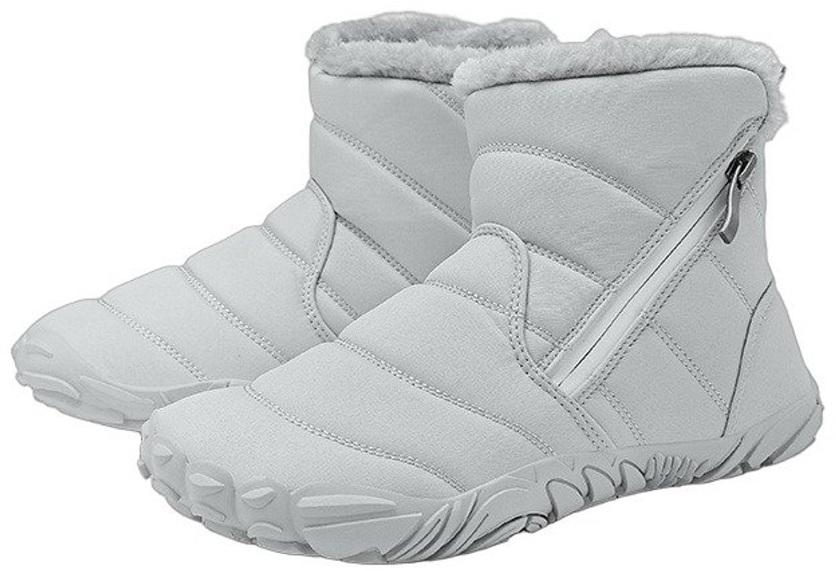 Currero Snowboots Meisjes Sneeuwlaarzen Kinderen Winterlaarzen Meisjes Gevoerde Winterschoenen Waterdicht Antislip Zool Warm Gevoerd Kinderlaarzen Grijs