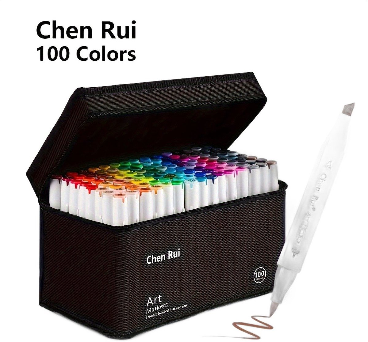Currero Aquamarkers - Twinmarkers - Brushpennen - Stiften - Markeerstiften Op Waterbasis - Dual Tip - Tekenen En Kleuren - 100 Kleuren