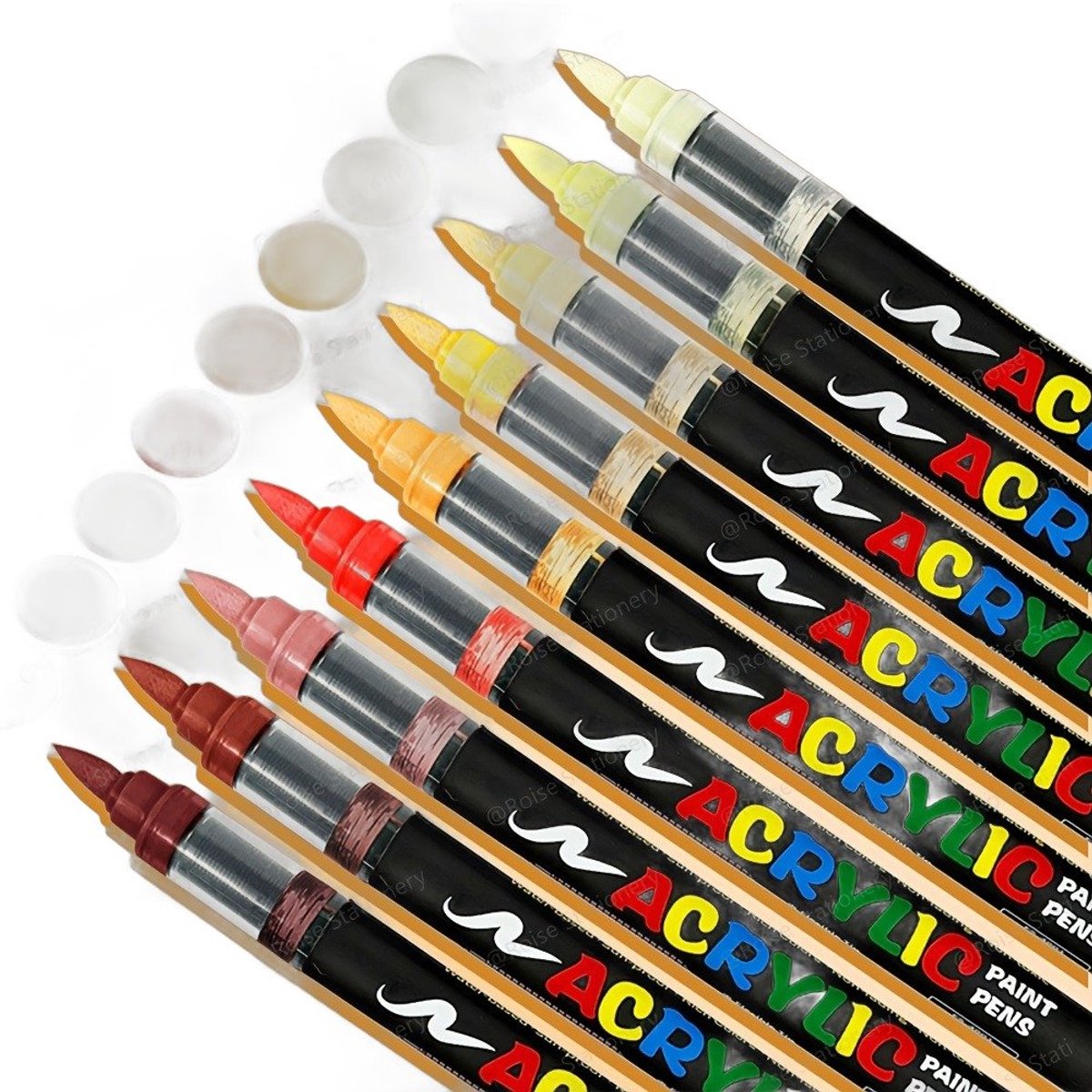 Currero Aquamarkers - Twinmarkers - Brushpennen - Stiften - Markeerstiften Op Waterbasis - Dual Tip - Tekenen En Kleuren - 9-Delig Geel