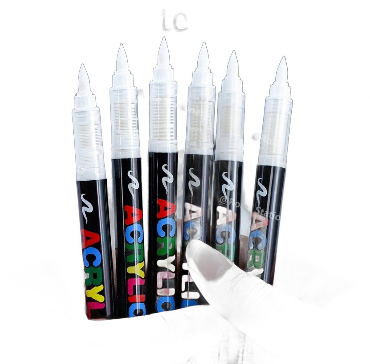 Currero Aquamarkers - Twinmarkers - Brushpennen - Stiften - Markeerstiften Op Waterbasis - Dual Tip - Tekenen En Kleuren - 6 Wit