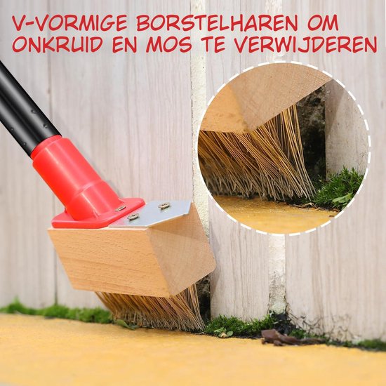 Kavo Onkruidborstel - 3 Borstels - Onkruidverwijderborstel - Borstel en Bladschraper - Zwart/Rood - 12cm x 4cm x 135cm — afbeelding 3