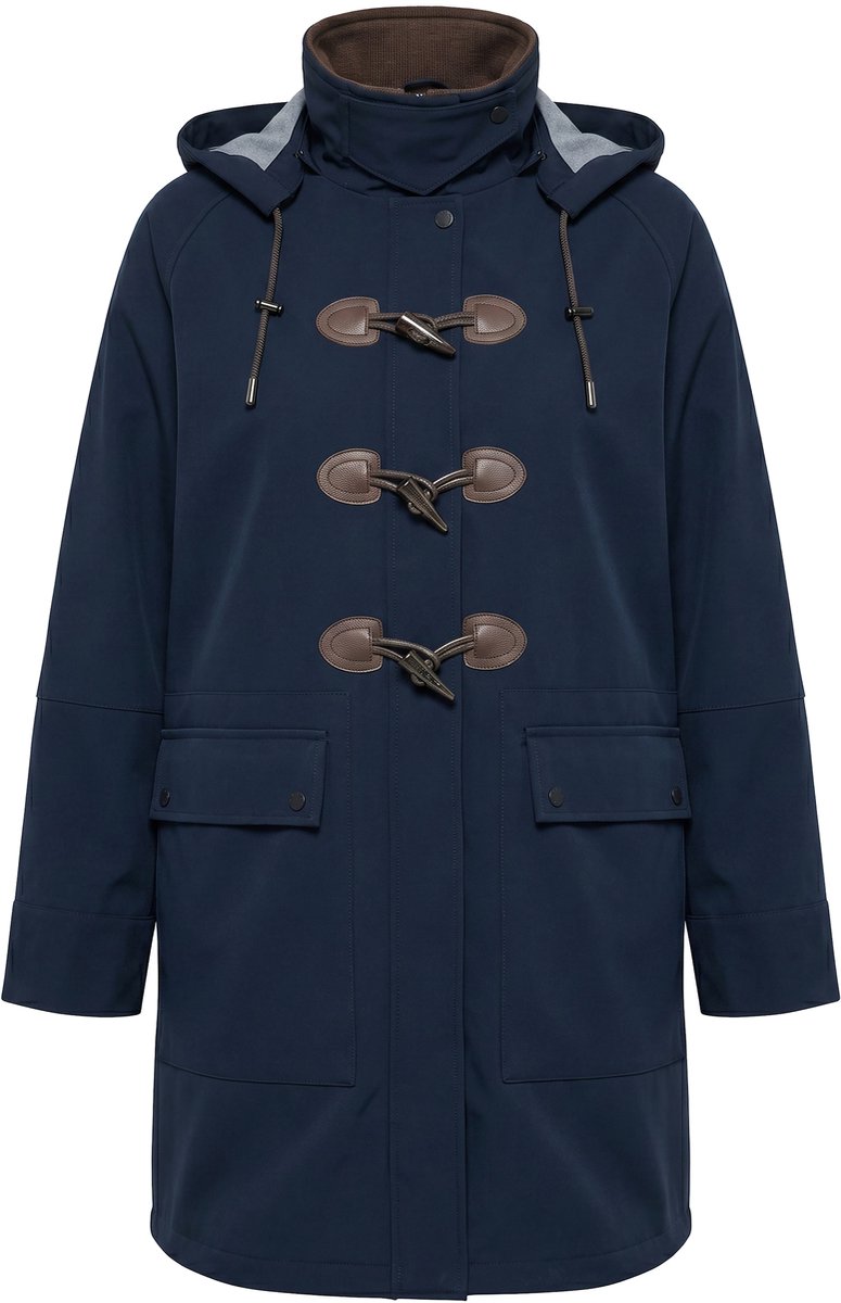 Ulla Popken - Dames - HYPRAR softshell-mantel waterafstotend - Marine - Maat 46+