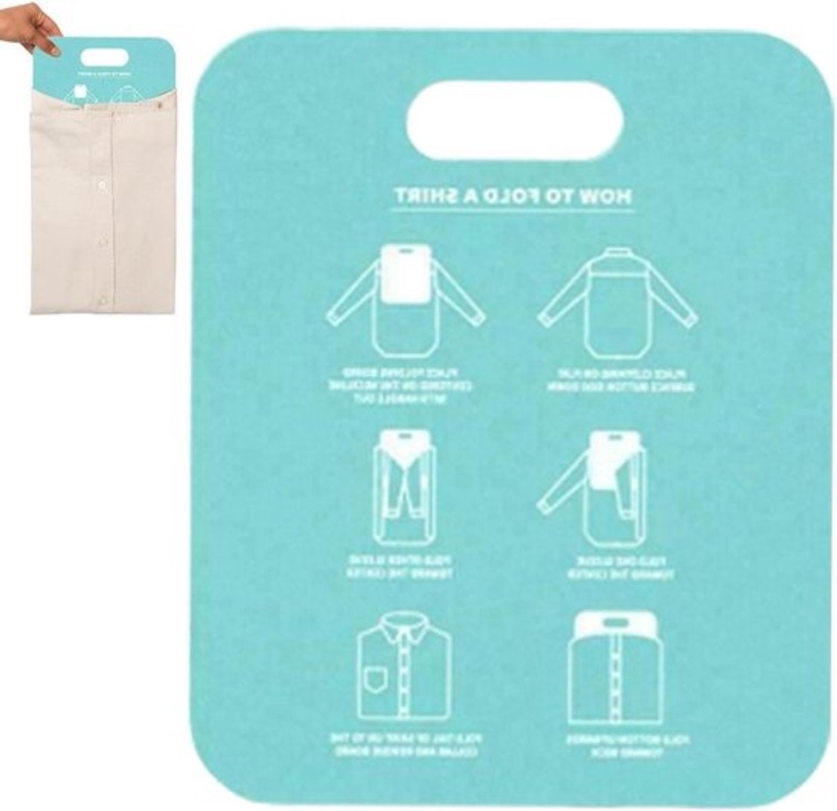 Vouwplank Kleding - Kleding Organizer - Efficiënt Vouwen - Ruimtebesparend Ontwerp - 305 cm - Lichtcyaan