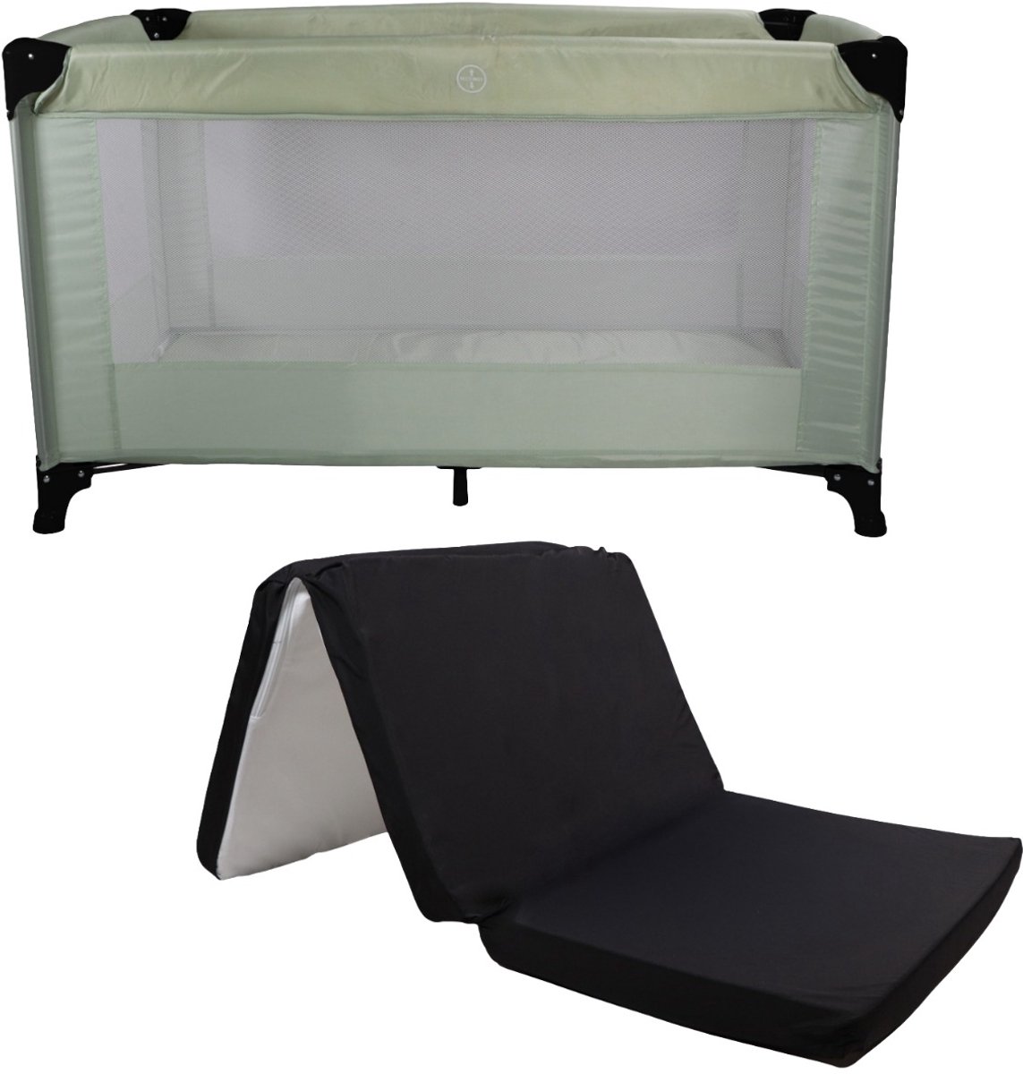 MamaLoes Soof Groen Campingbed + Opvouwbaar Matras in Tas
