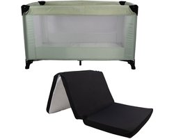 MamaLoes Soof Groen Campingbed + Opvouwbaar Matras in Tas