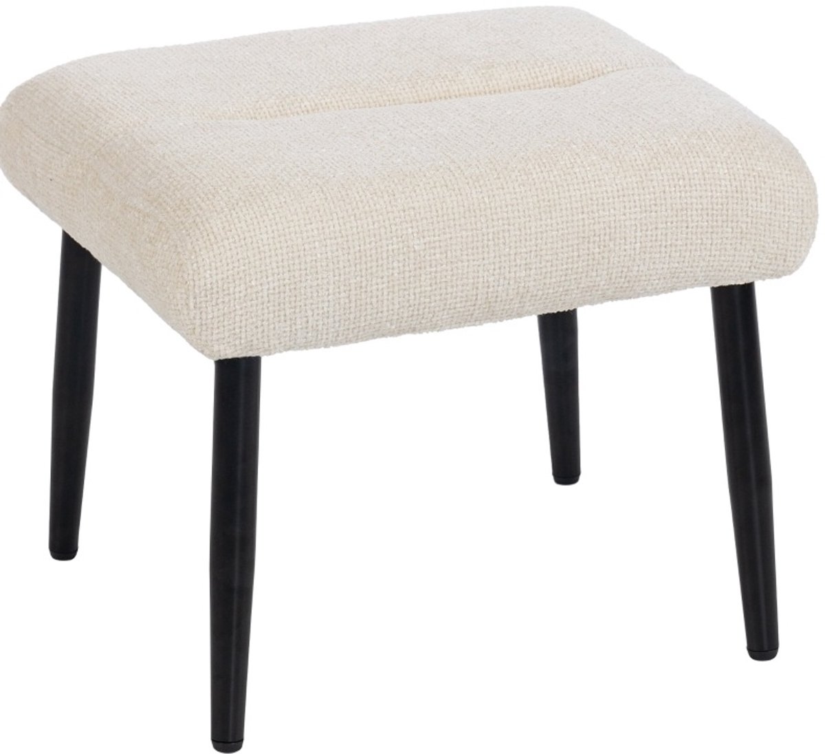 MODFU-Voetenbankje-Hocker-Chenille-Crèmewit-Metaal-38 Cm