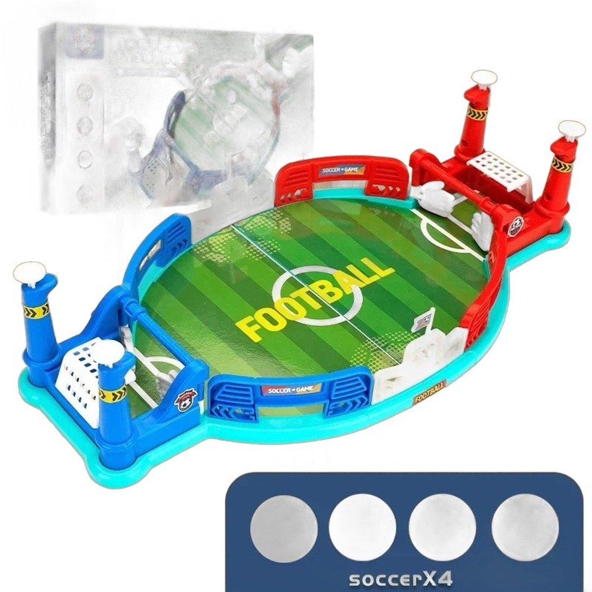 Currero Voetbalspel - Tafelvoetbal - Tafelvoetbalspel - Mini Voetbaltafel - Gezelschapsspel - Binnen en Buiten - Kinderen en Volwassenen - Voetbal