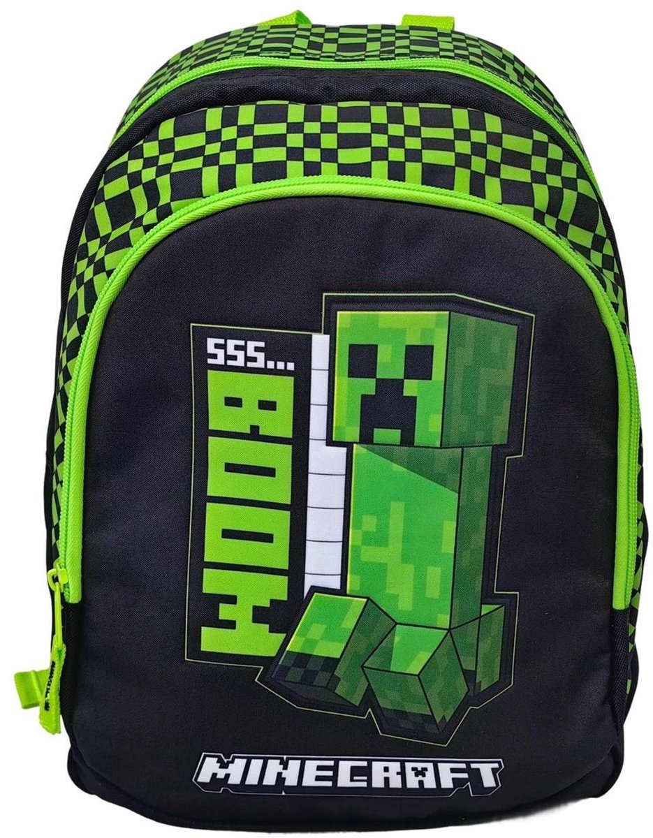 MINECRAFT Boom Rugzak - Rugzak - 38*28*16 cm - School Tas 5-10 Jaar - 2 Ritsvakken