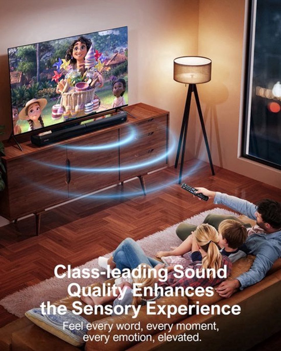 Soundbar - 2-in-1 - Soundbar voor TV - Luidsprekers - Luidsprekerkabels - Speaker - 3D Surround Soundbar - BT 5.3 - Zwart