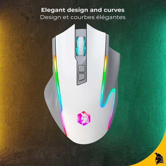 Draadloze Muis - Gaming Muis - Intensief Gebruik - Magnetisch Opladen - 10000 DPI - Wit — afbeelding 5