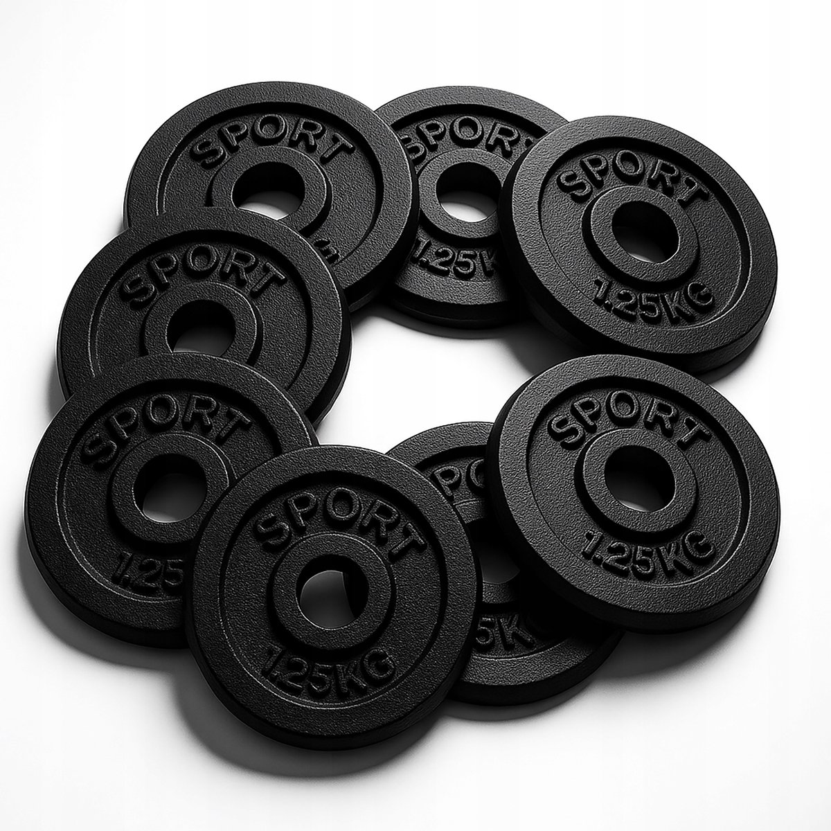Merkloos Gietijzeren Gewichtset 10 kg - 8x1,25 kg, 28mm gat