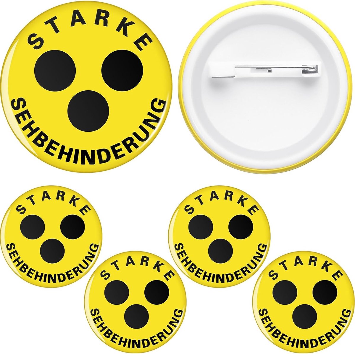 Set van 4 Blinde Signalen met Klem - Visuele Hulp voor Familie en Vrienden, Geschikt voor Blinden en Slechtzienden, Inclusief Braille Tekst en Slogan