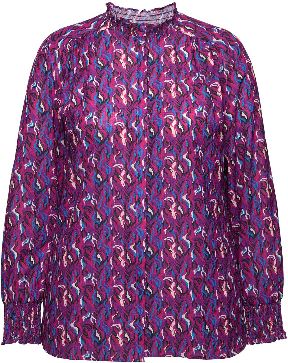 Grote Maten Blouse, Dames, paars, Maat: 46/48, Polyester, Ulla Popken