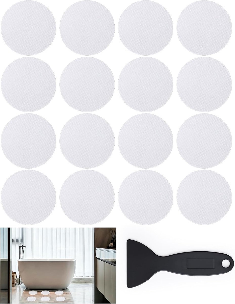 20 Douchestickers Zelfklevende Antislipstickers Transparante Rond