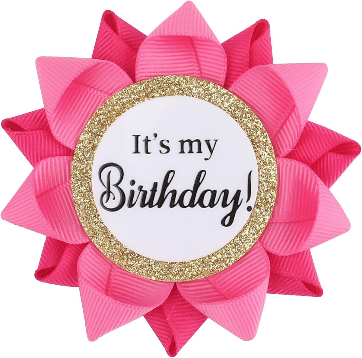 My Birthday Badge Pin 9,5 cm Gradiënt Roze Grosgrain Lint Knop voor Vrouwen Meisjes Verjaardagsfeest Decoratie Broche Viering Accessoires Cadeau Idee