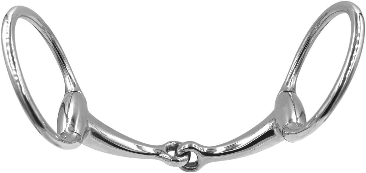 Gebit Olijfkopbit Olijfkoptrs eenvoudig gebroken van roestvrij staal ringdiameter 70 mm bitdikte 16 mm (12,5 cm)
