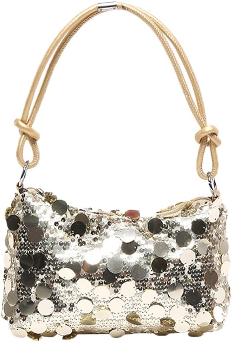 Clutch Bag Sparkly Avond Handtas Dames Clutches Kleine Schoudertas Y2K Handtassen met Rits Onderarm Tas Bling Oksel Tassen Clutch Purse voor Bruiloft Party Reizen