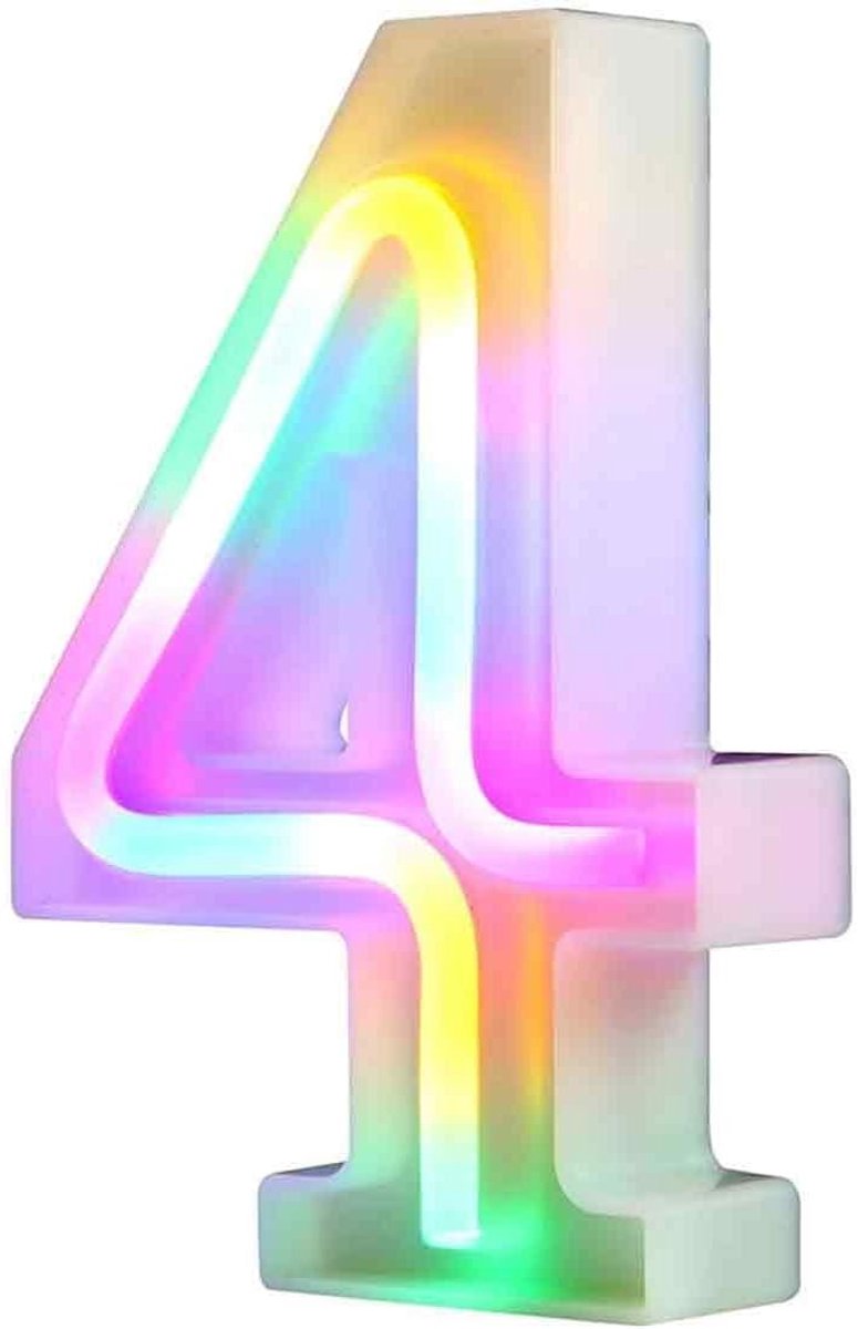 Lichtgevende led-cijfers, neonletters, nachtlampjes voor muur, verjaardag, feest, Kerstmis, bruiloftsdecoratie, kleurrijke letters, cijfers (4)