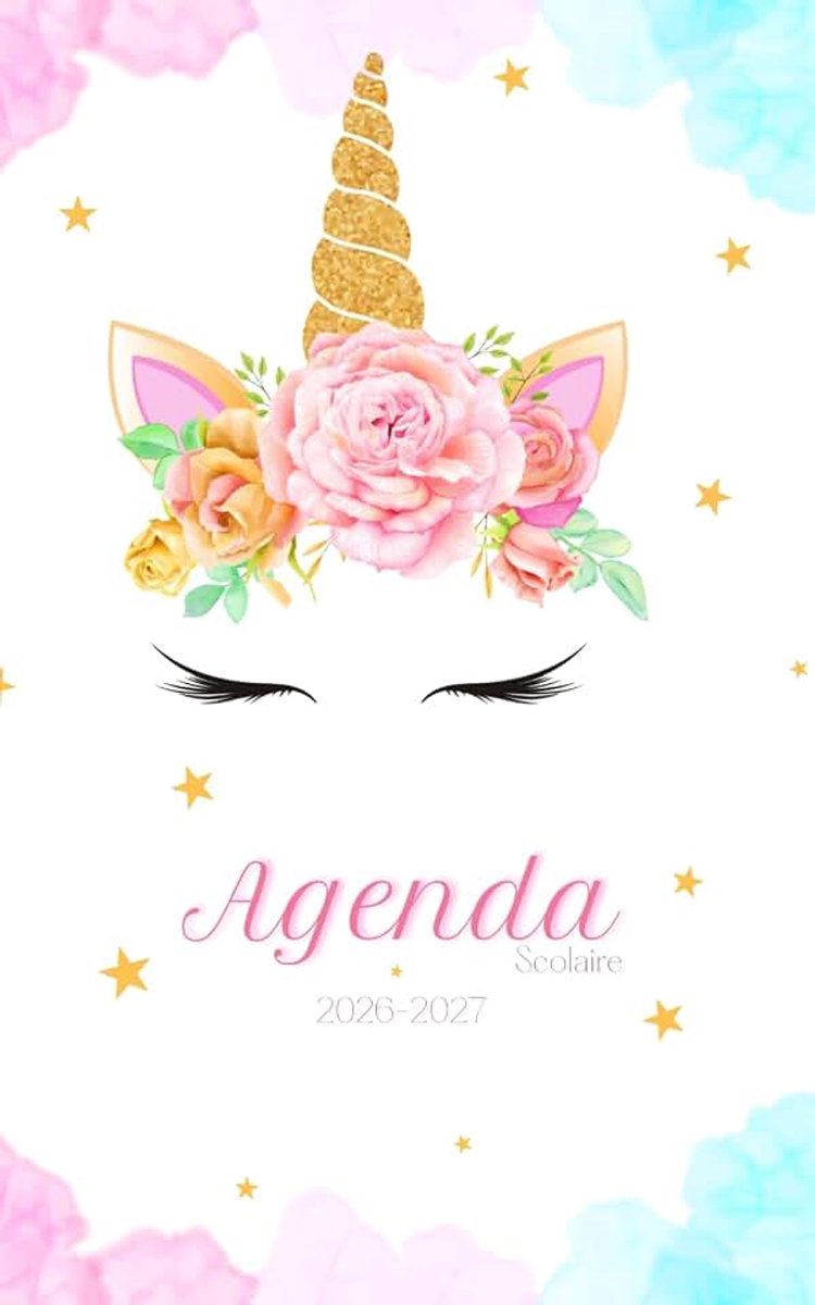 Scolaire: 2026 2027 Licorne Journalier | Fille Collège Lycée École Primaire Étudiant | Daté | Une page par jour pour noter les devoirs | Petit format Poche