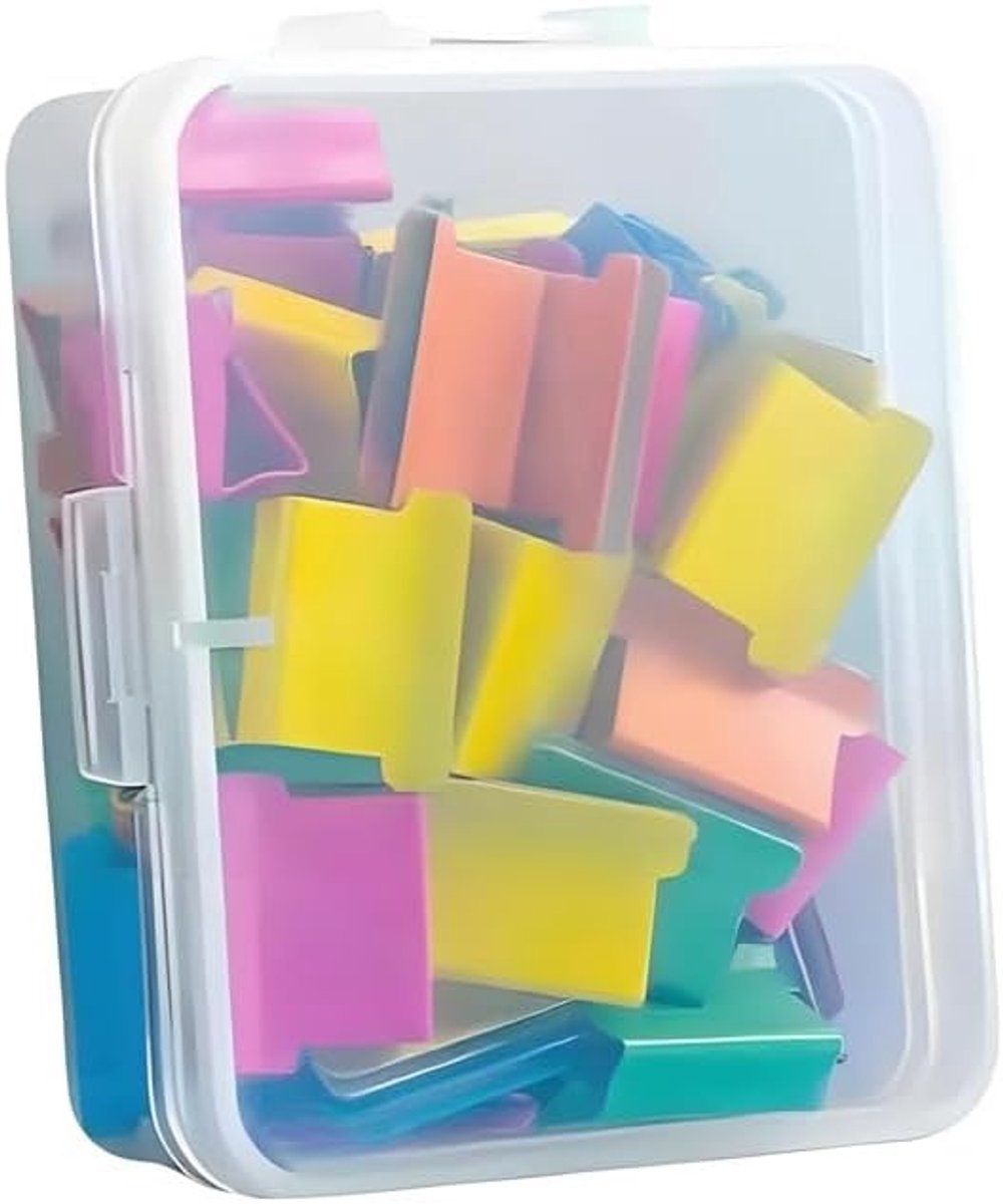 Multicolor Binder Clips - 50 Stuks Herbruikbare Klemmen voor Documenten, School en Kantoor Benodigdheden
