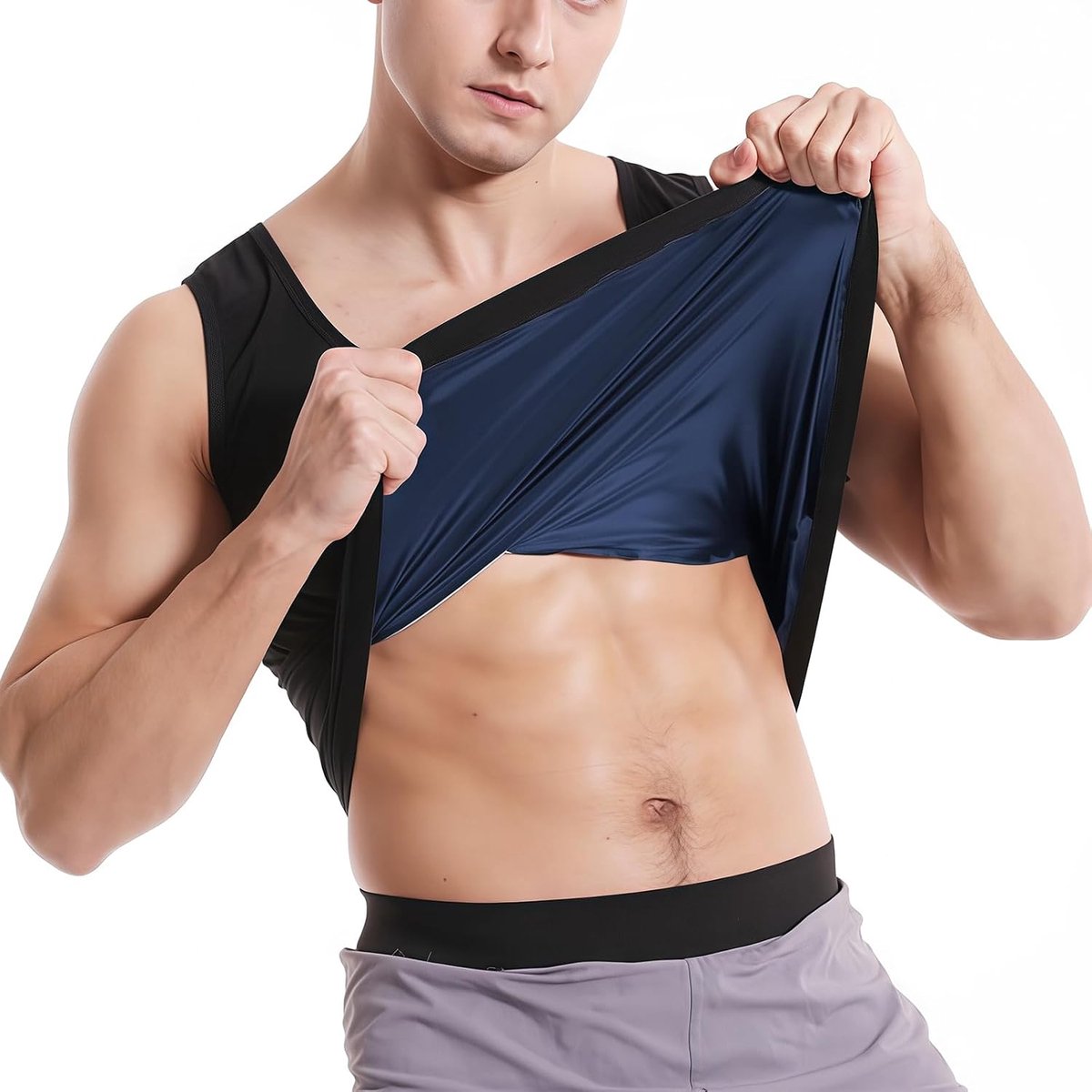 Abnemen Sauna Weste: ademend, snel drogend & geurwerend – verhoogt zweten en vetverbranding tijdens fitness, hardlopen of yoga. Ideaal voor dagelijks gebruik onder kleding. 1 stuk, S-XXL, zwart