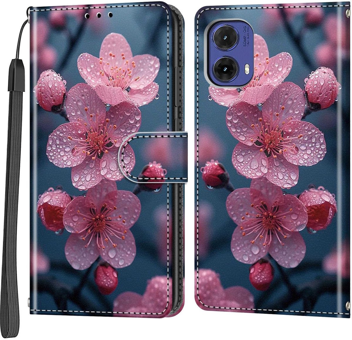 Telefoonhoesje voor Motorola Moto G85 5G, Perzikenbloemen