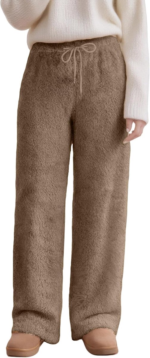 Lounge Broek Vrouwen Winter Pyjama Broek Comfortabele Zachte Warme Fleece Lounge Lange Broek Nachtkleding Bodems Dames M