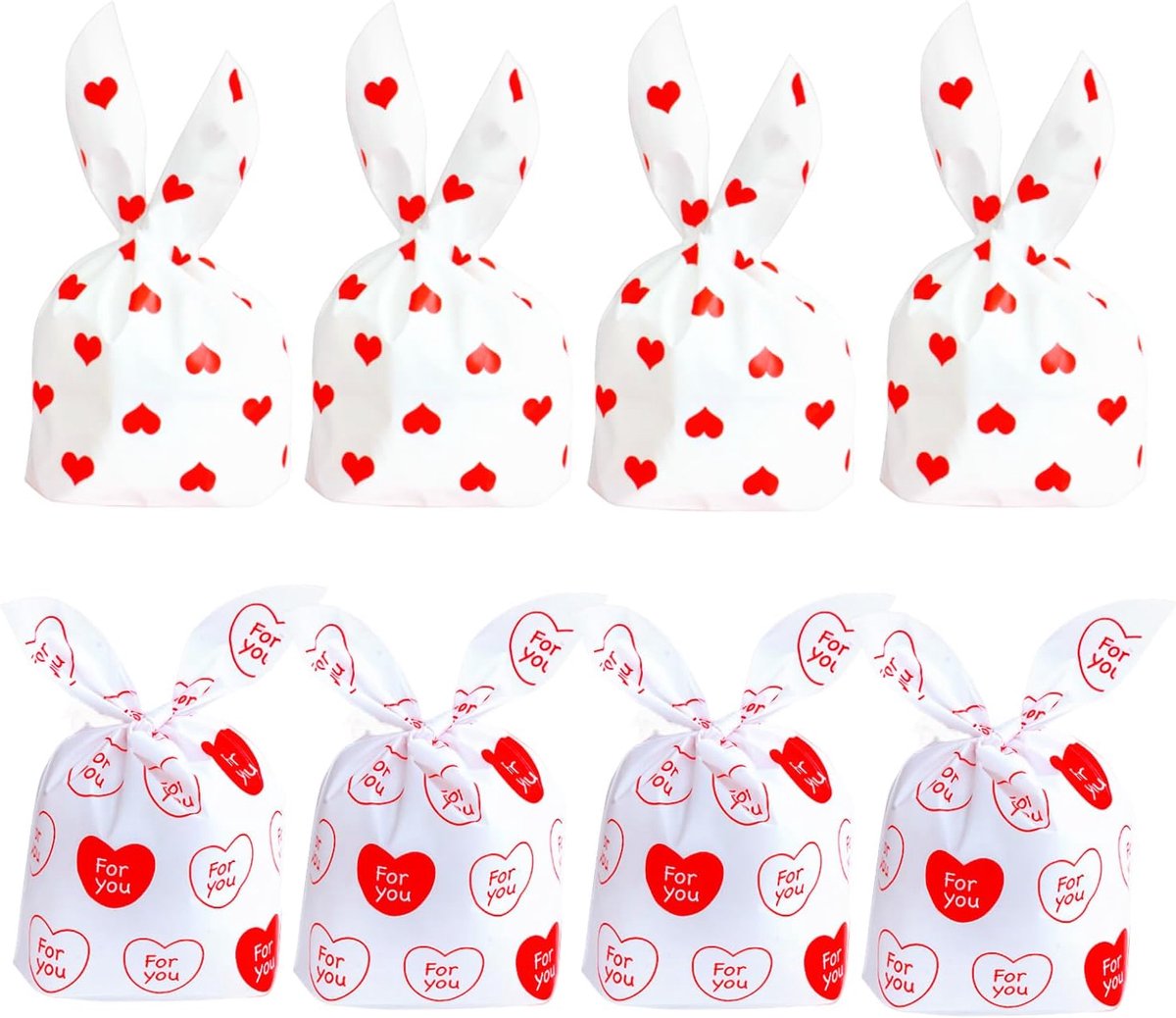 100 stuks, kerstcadeauzakjes, Valentijnsdagverpakking, koekjeszakjes voor verpakking voor Valentijnsdag, Kerstmis, bruiloft, verjaardag, feestaccessoires, 13,5 x 22 cm