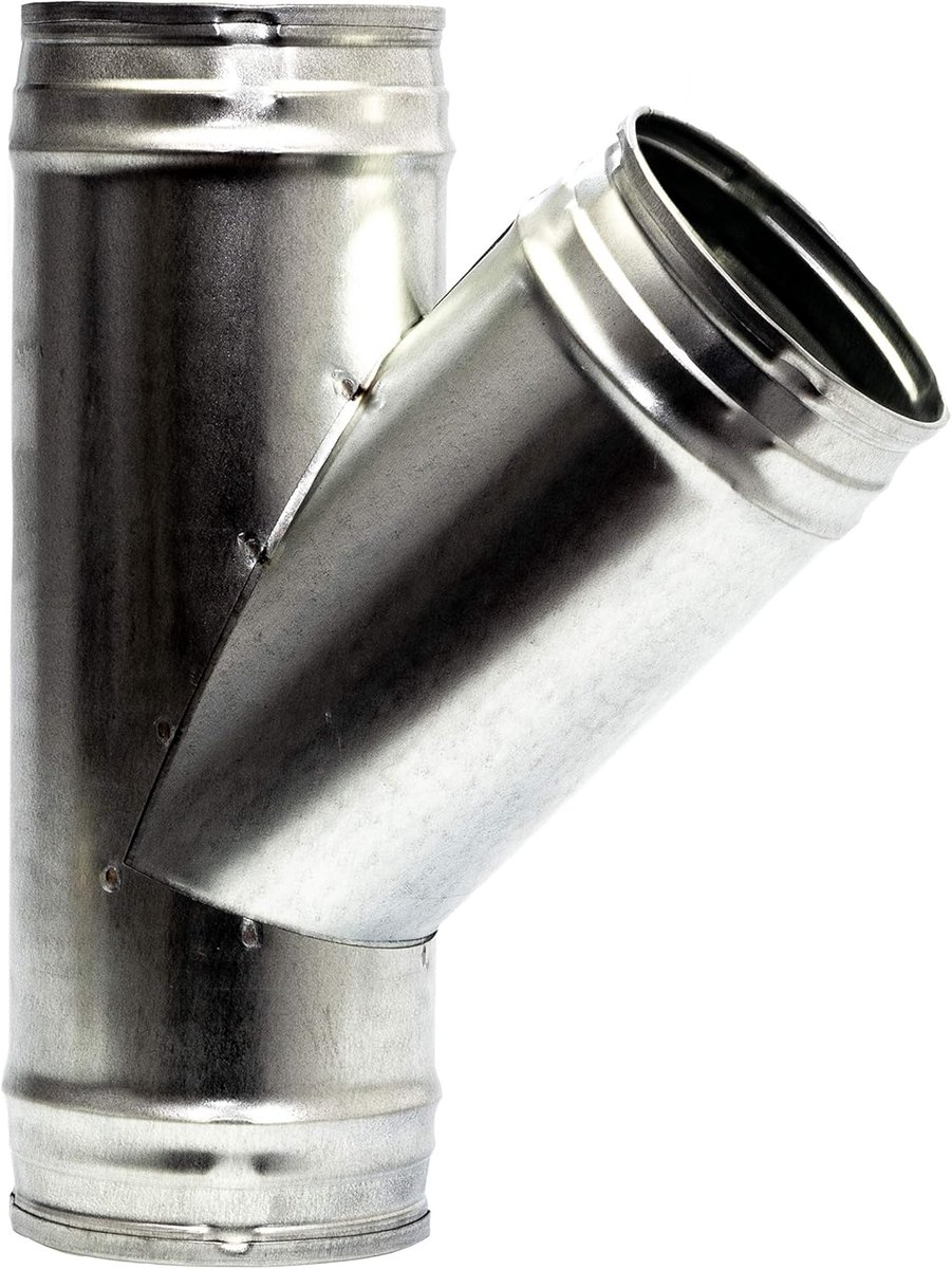 T-stuk voor buis Ø100 mm - 3-weg adapter van verzinkt staal